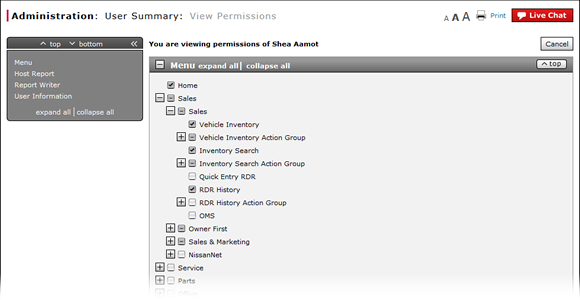 View User Permission